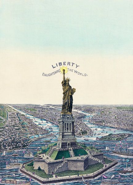 La Statue de la Liberté, New York par Vintage Afbeeldingen