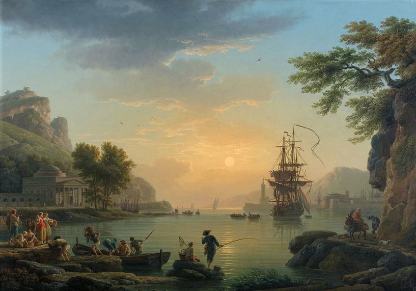 Claude-Joseph Vernet,Eine Landschaft bei Sonnenuntergang von finemasterpiece