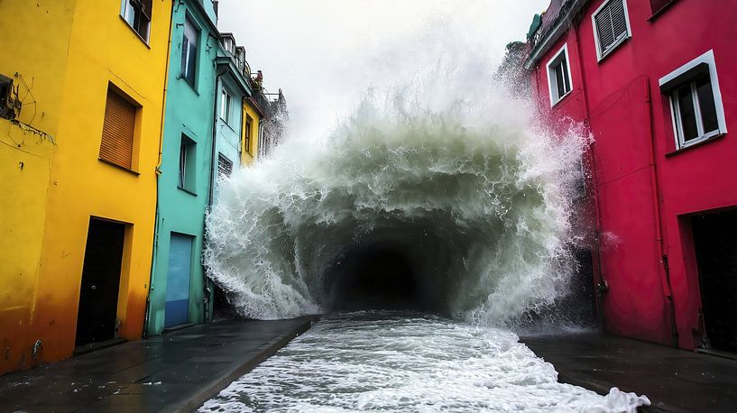 Vague entre inondée route par Frank Heinz