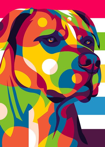Pitbull Terrier im Pop-Art-Stil von Lintang Wicaksono