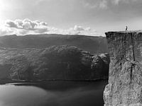 Preikestole black and white