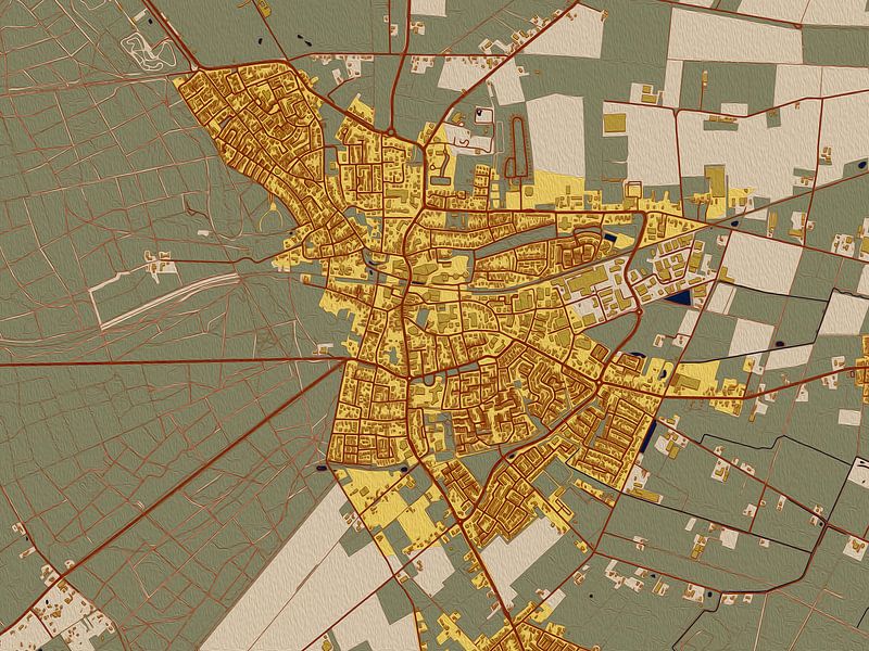 Map of Groesbeek in the style of Gustav Klimt by Maporia