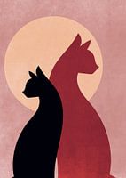 Two Cats Silhouette Vintage