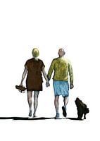 Wandelend aan de waterlijn