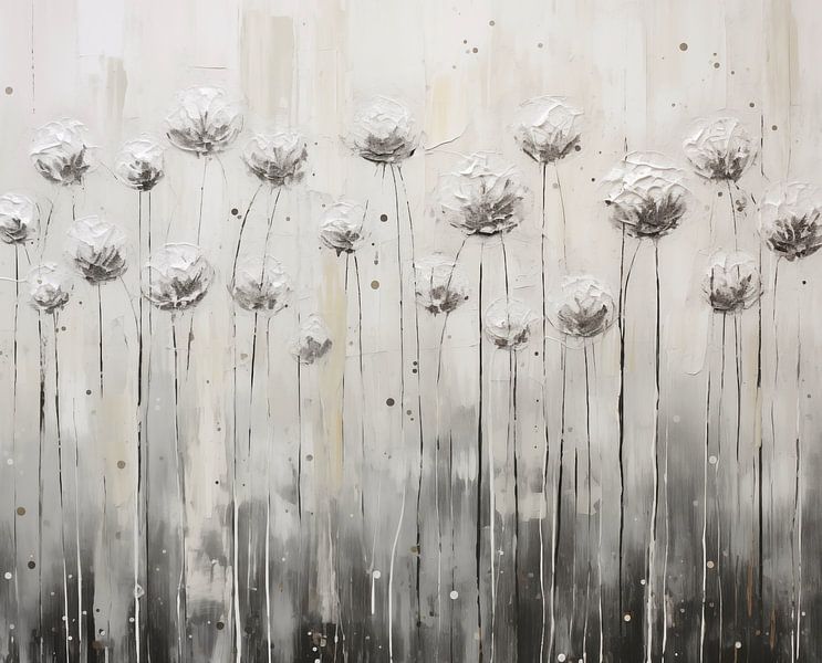 Grauer Morgentau mit goldenen Schimmern von Color Square