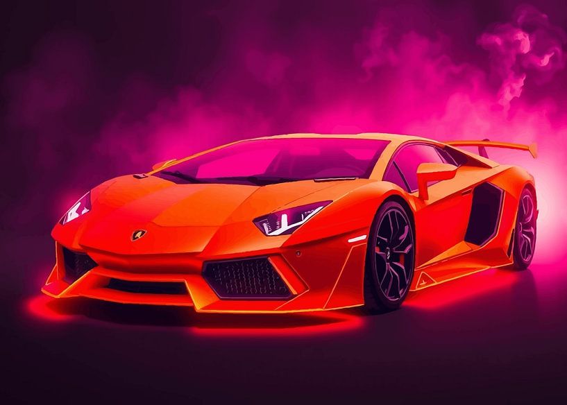 Lamborghini Aventador Leuchtend Orange Neon von MIROKKU