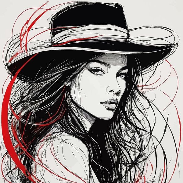 Minimalist Painting of Woman by MIROKKU