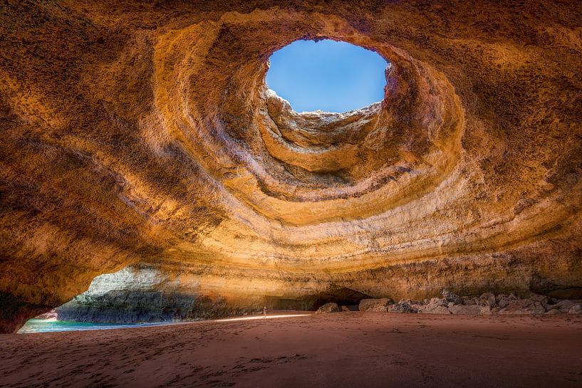 Bengali cave with beach in Algarve. by Voss photography