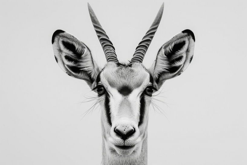 Antilope gracieuse - Photographie en noir et blanc pour les amateurs d'animaux sauvages par Poster Art Shop
