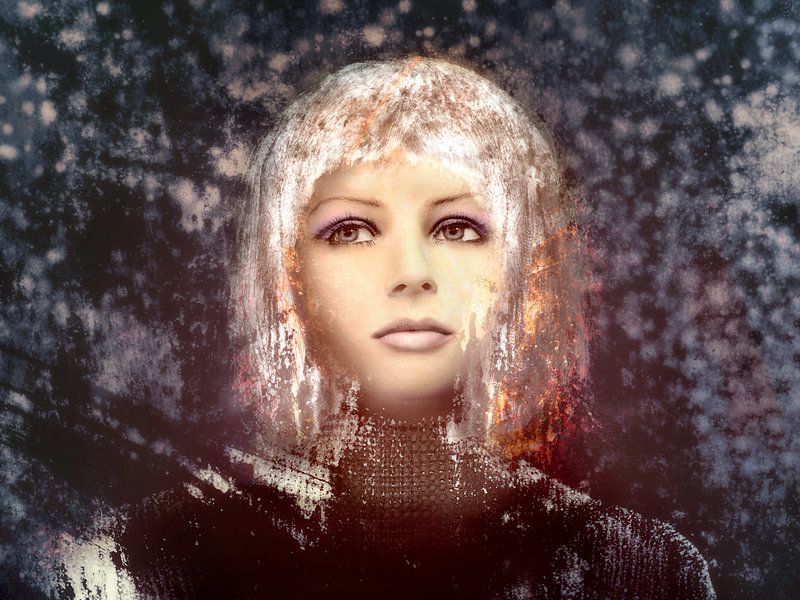 Moderne vrouw met pruik van Marijke de Leeuw - Gabriëlse