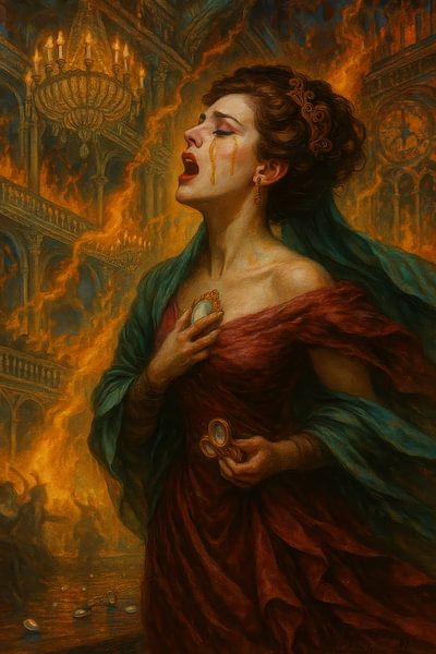 Flames of passion - Dramatic female figure in the burning by MArt