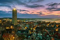 Uitzicht over West-Terschelling bij zonsopkomst