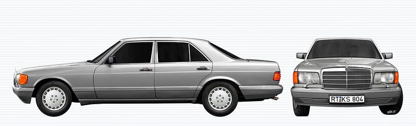Mercedes-Benz Classe S W 126 double vue en couleur d'origine par aRi F. Huber