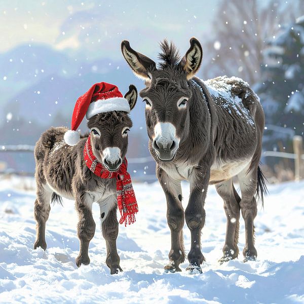 Ezels met kerst... van Ans Bastiaanssen