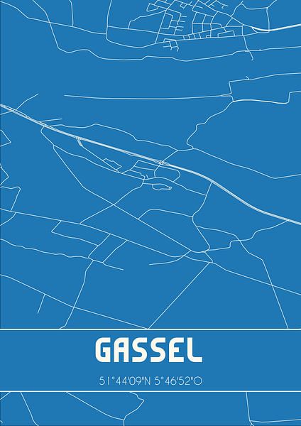 Blueprint | Carte | Gassel (Brabant du Nord) par Affiches de lieux
