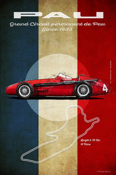 Pau, Maserati 250F, Jean Behra, 1957 by Theodor Decker
