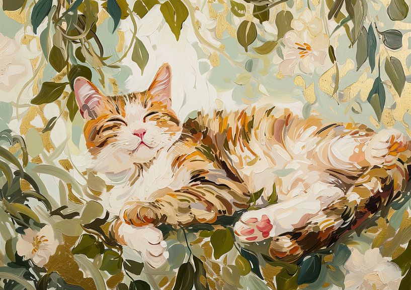 Malerei Katze | Malerei Kater von Wunderbare Kunst