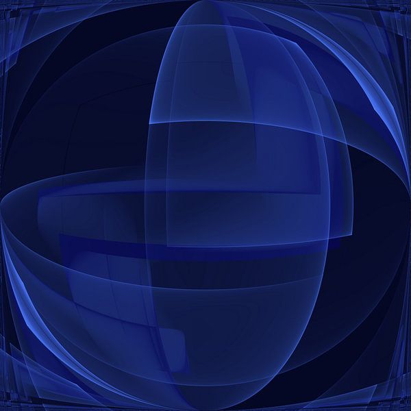 Royal blue abstract by Carla van Zomeren