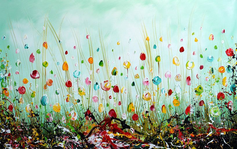 Fleurs vertes par Gena Theheartofart