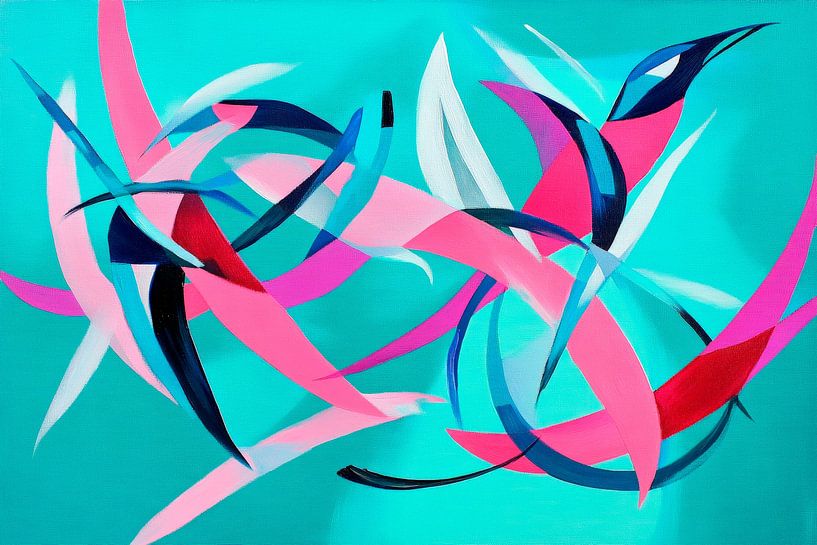 Colourful dance of shapes Artful flow of creativity by Poster Art Shop