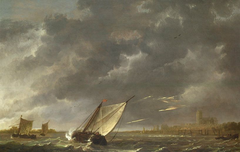 Die Maas bei Dordrecht im Sturm, Aelbert Cuyp von Meisterhafte Meister