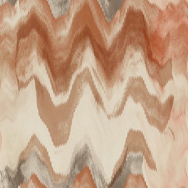 Retro abstract jaren 70 patroon in terracotta, wit, grijs II van Dina Dankers
