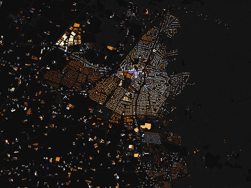 Carte de l'abstrait de Wells par Maps Are Art