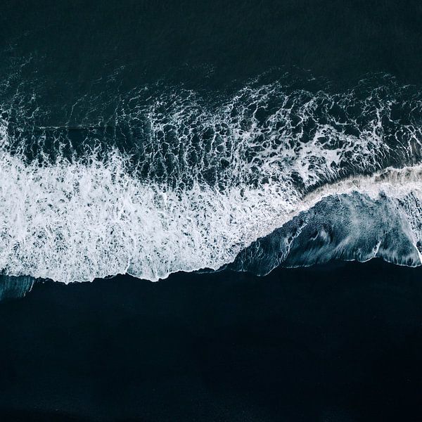 Sea surf on volcanic beach, abstract photography by Roger VDB
