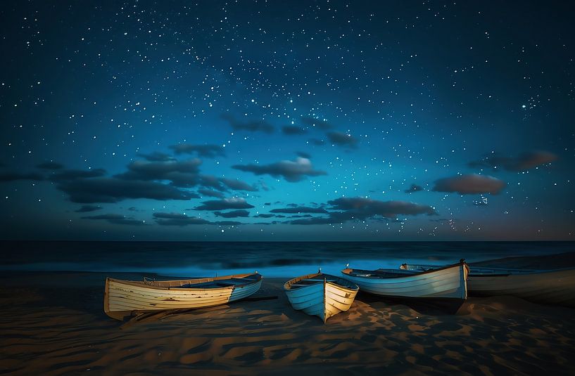 Boat in the twilight hour by fernlichtsicht