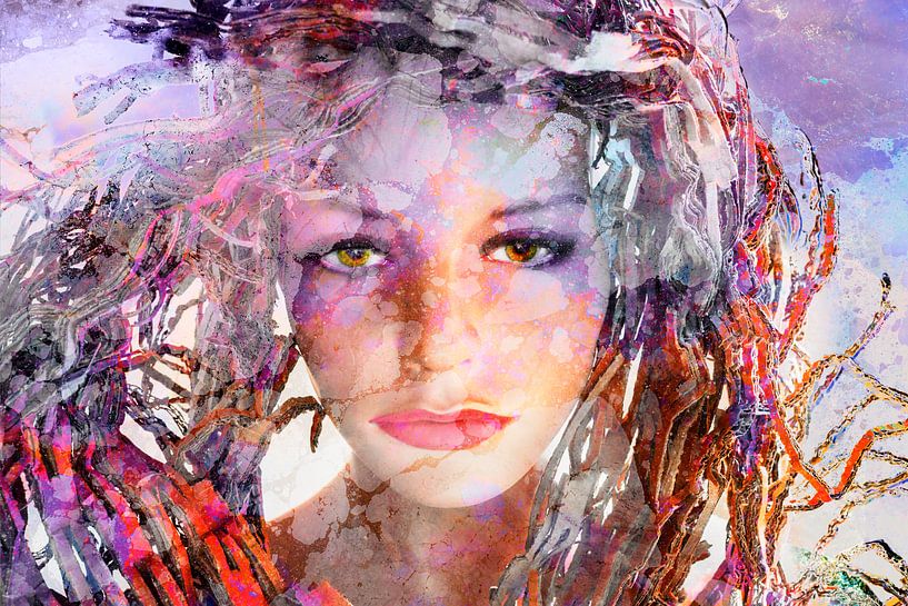 Moderne Frau im Pop-Art-Stil von Marijke de Leeuw - Gabriëlse