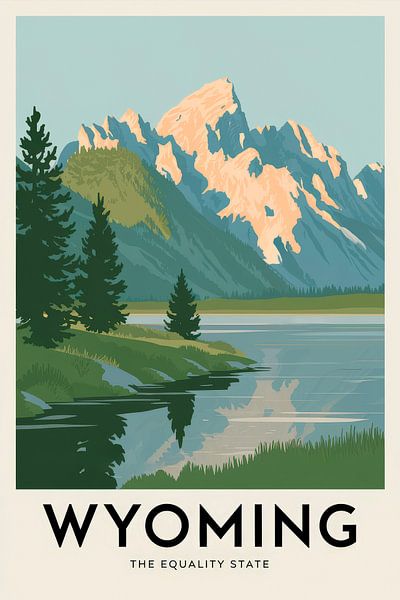 Wyoming Vintage Travel Poster von Poster Art Shop