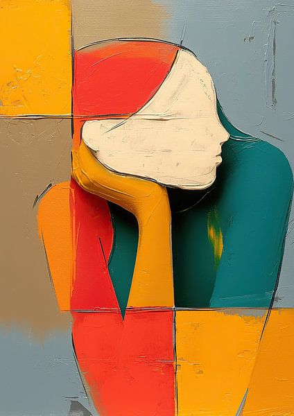 Modernes Porträt von Abstraktes Gemälde