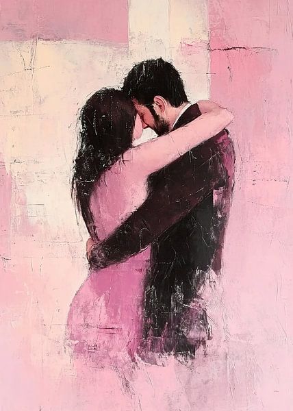 Couple d'amoureux | Étreinte rose par Zen et Plus