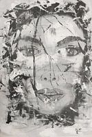 female portrait in black and white