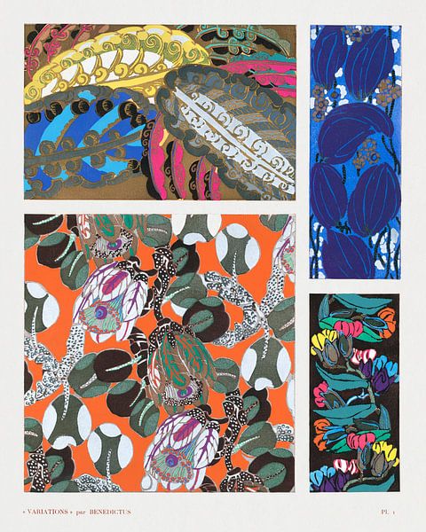 Vintage Art Deco Muster, Variationen 1 von Meisterhafte Meister