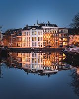 Noorderhaven, Reitdiep, Groningen weerspiegeling