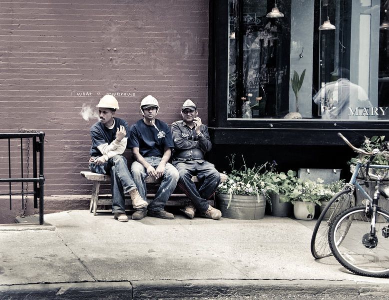 New York City Pause Pause für Bauarbeiter von Francisca Snel