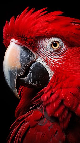 Roter Papagei von Schwarzer Kaffee