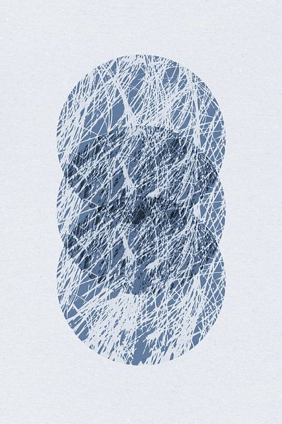 Ikigai. Abstract minimalist  Zen art. Japandi style in blue II by Dina Dankers