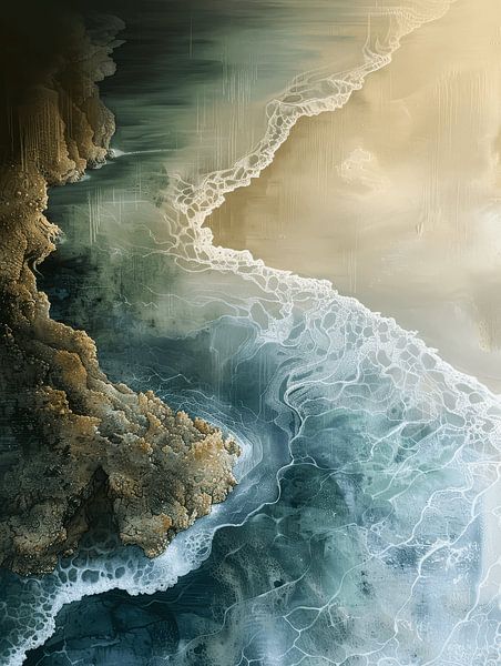 Moderne und abstrakte Landschaft im Wabi-Sabi-Stil von Japandi Art Studio