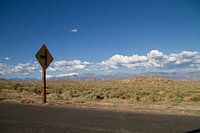Road sign in the wilderness