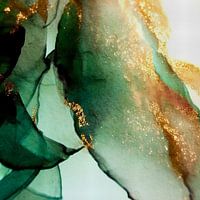 Botanical Brilliance | Abstract watercolour in emerald / emerald green and sparkling gold