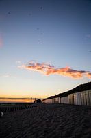 Strandfoto mit warme licht und strandhauser