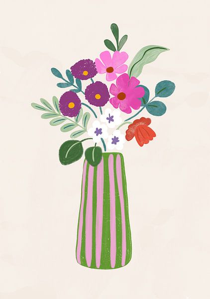 Vibrant Bloom Vase von Katarzyna Gąsiorowska