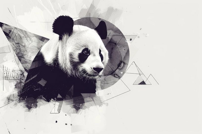 Panda abstrait - Portrait d'animal moderne par Poster Art Shop