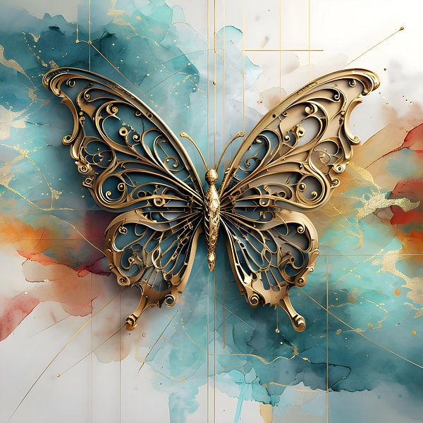 Eleganter goldener Schmetterling von Ljupka Kareska