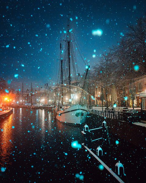 Schneefall Hoge der A, Groningen von Harmen van der Vaart