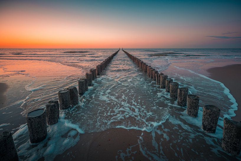 Têtes de pile du coucher du soleil de Domburg 2 par Andy Troy
