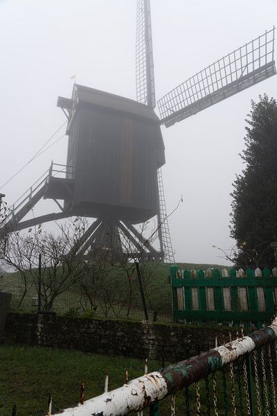 On a beautiful morning with an old mill (Hertboommolen) by Marcel Derweduwen