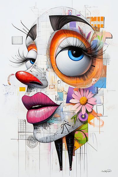 kunstvolle und lustige skurrile Karikatur von Gelissen Artworks